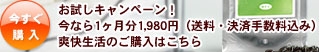 お試しキャンペーン！今なら1ヶ月分1,980円（送料・決済手数料込み）爽快生活のご購入はこちら